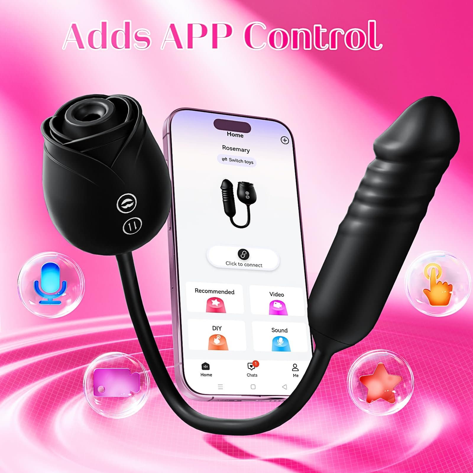 NOXROSA Rose Dual Action Massager dual stimulation technology