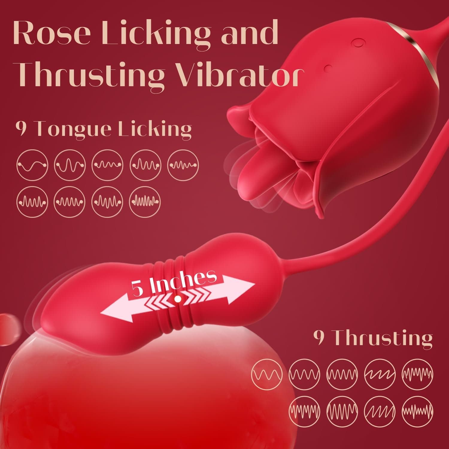 NOXROSA Rose Dual Action Massager dual stimulation technology