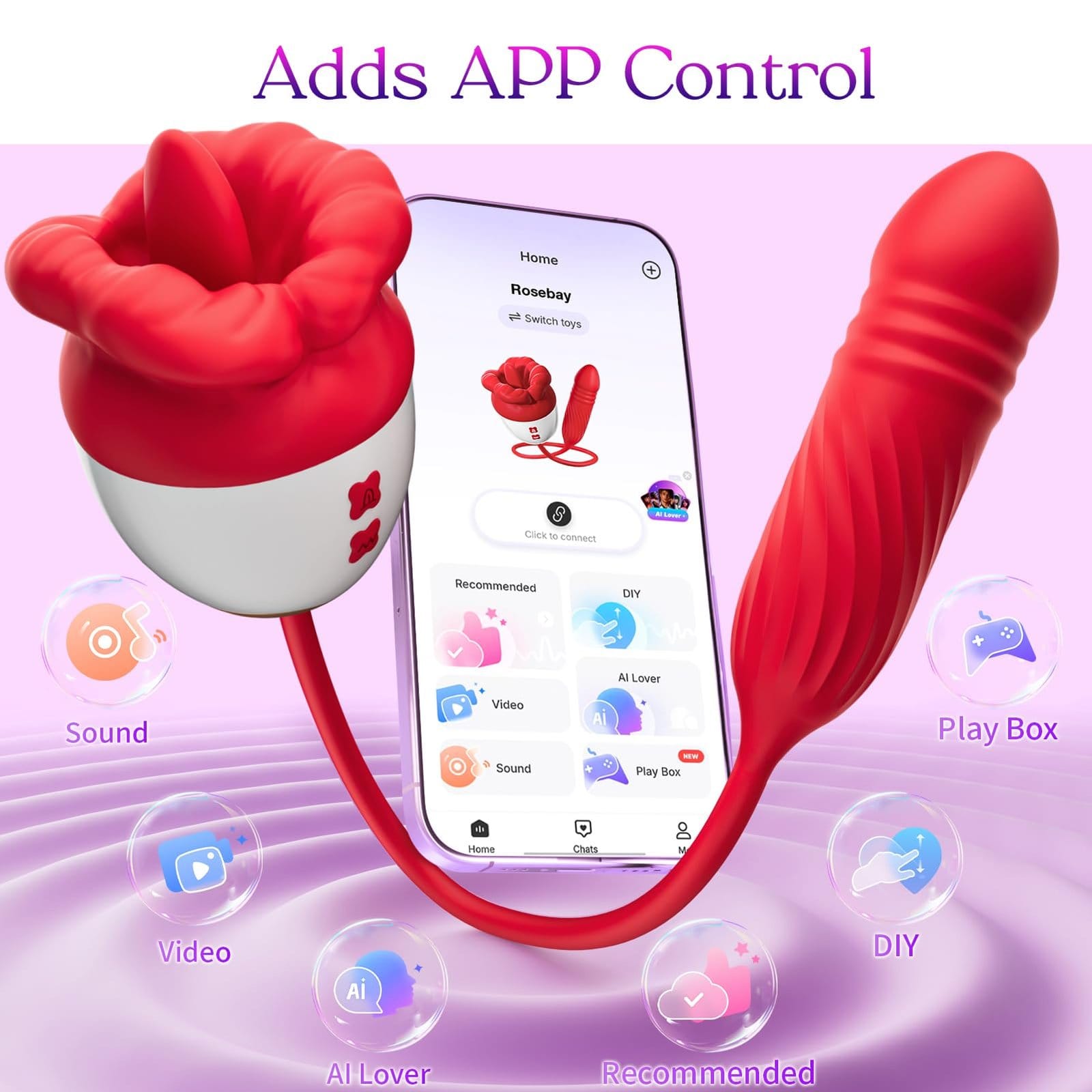 NOXROSA Rose Dual Action Massager dual stimulation technology
